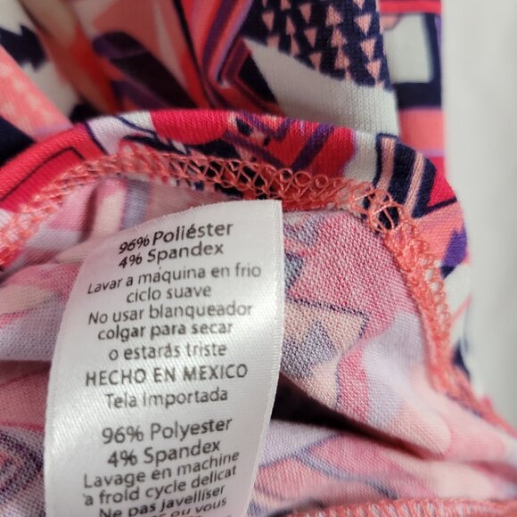 LuLaRoe Tunic Simply Comfortable Medium Pink Purple Bold Vibrant Abstract hi-low - Picture 8 of 9